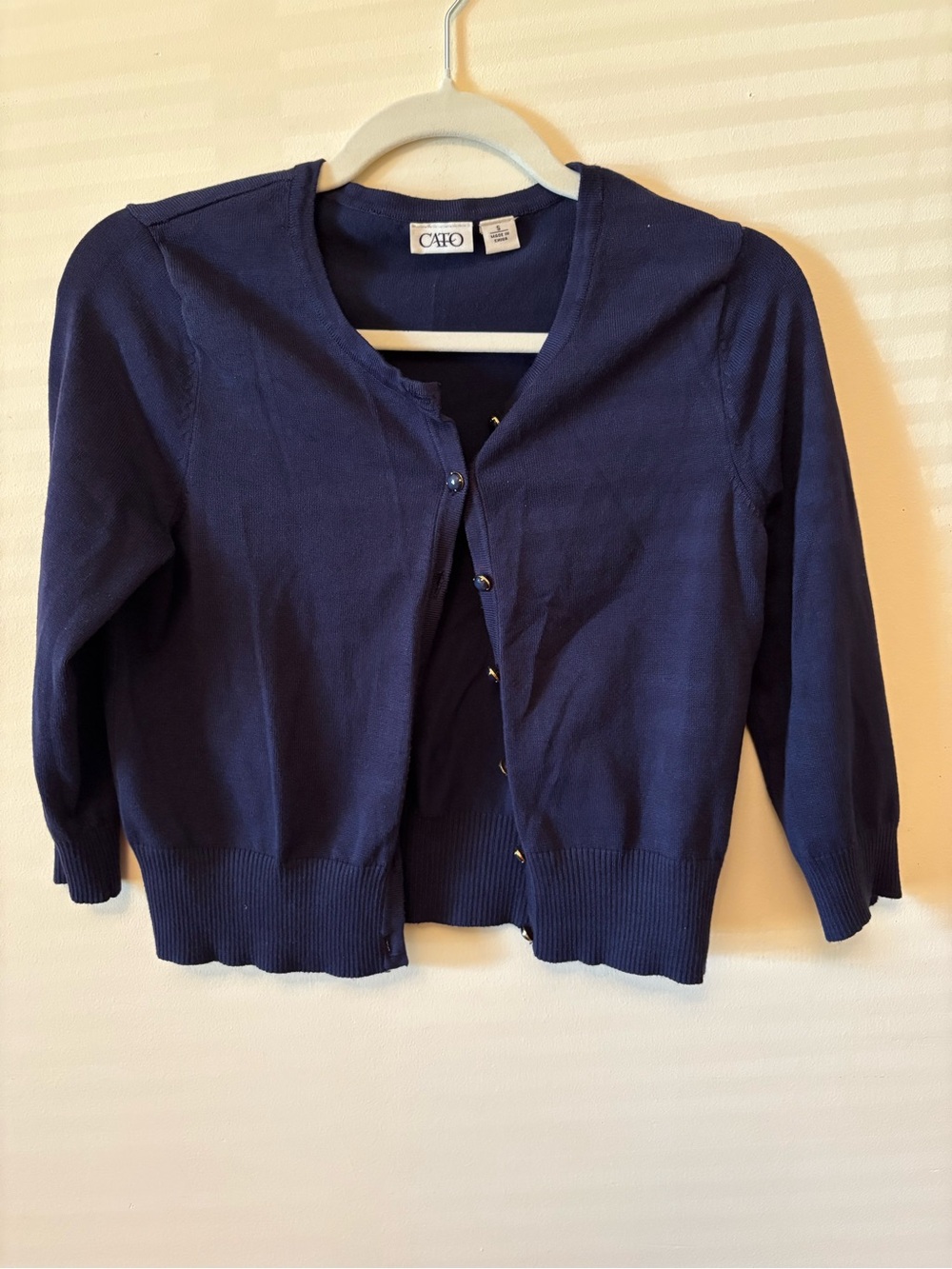 Cato Navy Button-Front Cardigan Sweater Size Small
